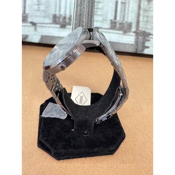 NWT Fossil BQ2419 Lux Luther Three-Hand Smoke Stainless Steel Watch - Picture 7 of 8